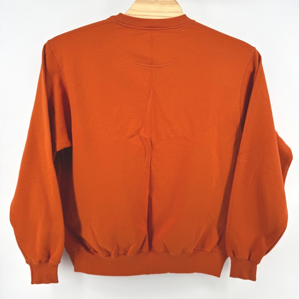Champion Eco Fleece Mens Large Crewneck Sweatshirt Burnt Orange Embroidered Logo - Picture 3 of 7
